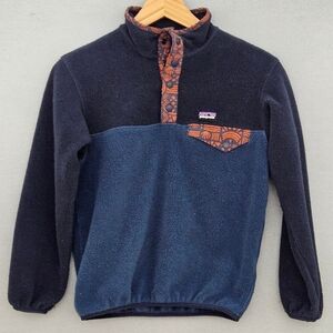Patagonia Kids Navy Blue Fleece Pullover Size M 10